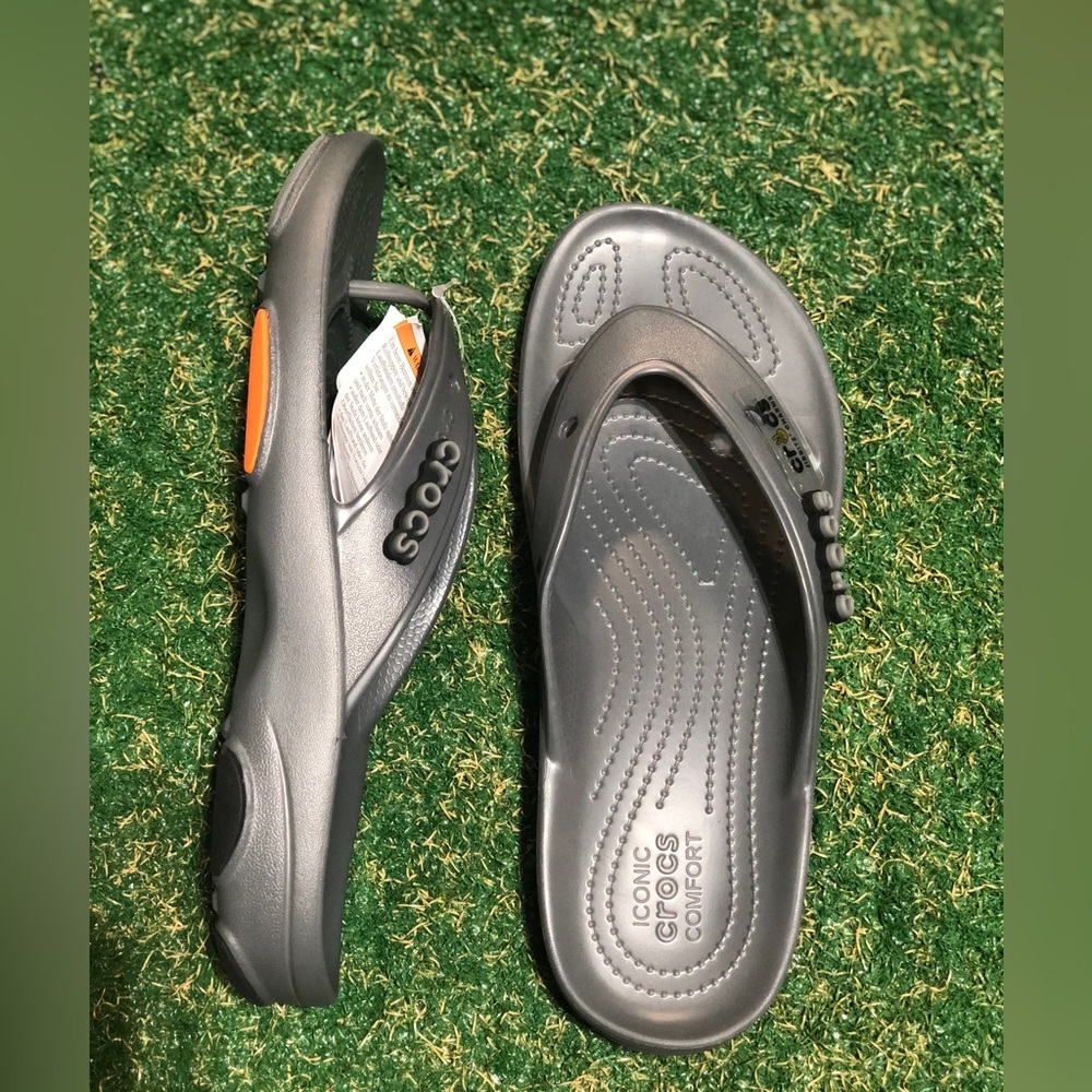 CROCS Classic All-Terrain Flip Flops Slate Grey Unisex Size: M9 / W11 ~ NWT!